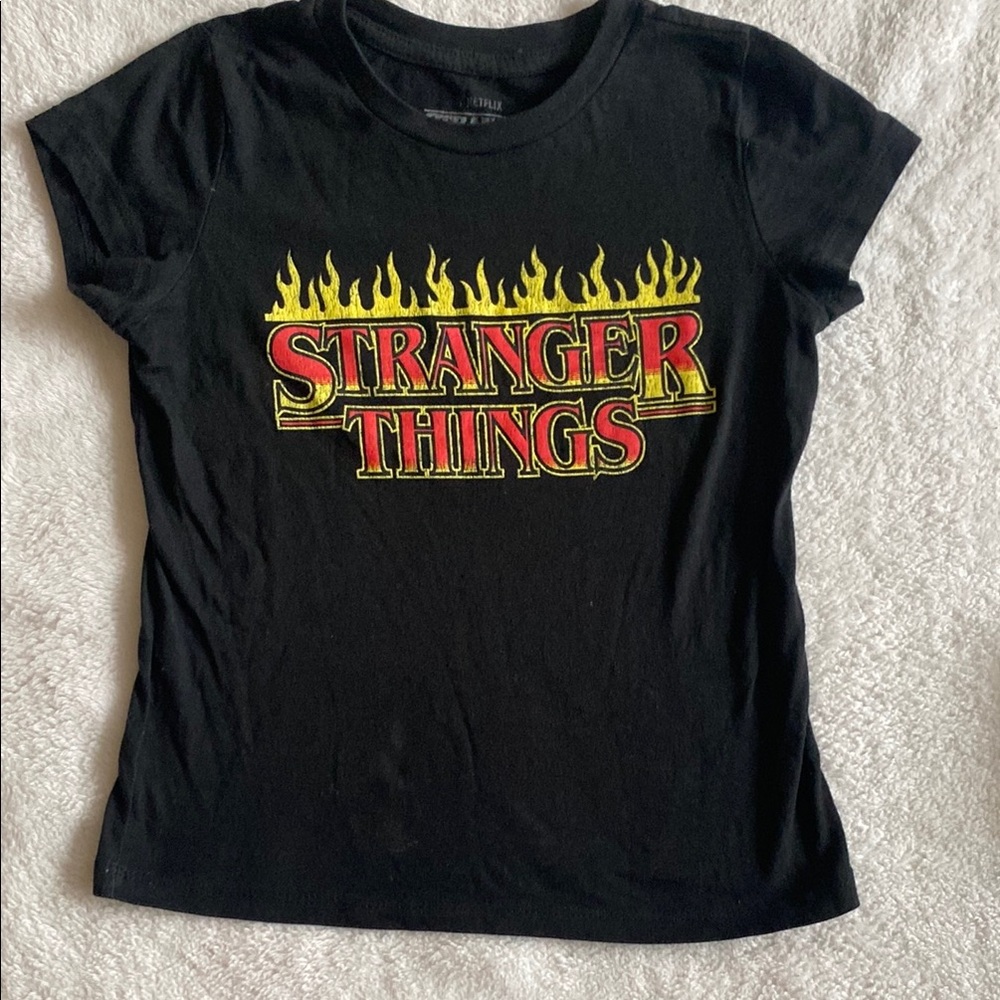 3/$10 Stranger Things Kids Black T-Shirt Girls Fitted